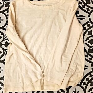 LOFT Cream Long Sleeve Tee